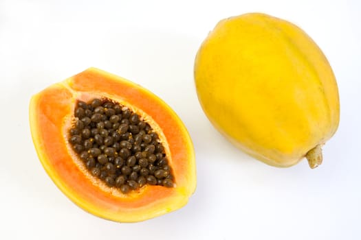 Papaya isolated on white backgorund