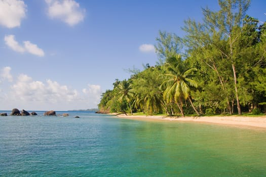Tropical beach landscape from Sainte-Marie island, Madagascar
