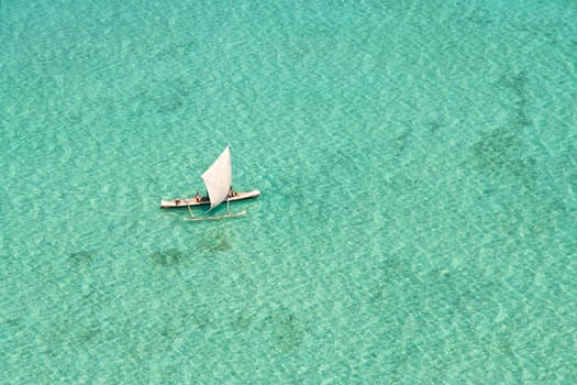 Fishing boat in the Salary lagoon of Madagascar