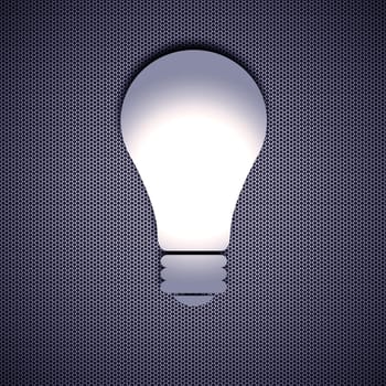 Light Bulb isolated on metal background and Steel background.