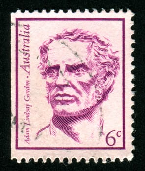 AUSTRALIA - CIRCA 1970: stamp printed by Australia, shows Adam Lindsay Gordon, circa 1970