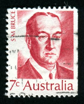 AUSTRALIA - CIRCA 1971: stamp printed by Australia, shows Stanley Melbourne Bruce, circa 1971