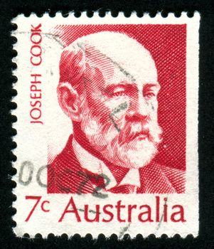 AUSTRALIA - CIRCA 1971: stamp printed by Australia, shows Joseph Cook, circa 1971