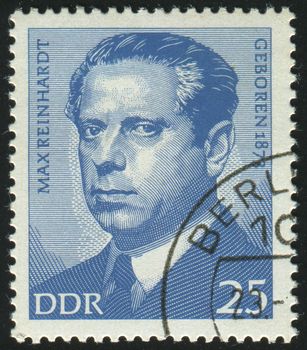 GERMANY - CIRCA 1973: stamp printed by Germany, shows Max Reinhardt Austrian theatrical director, circa 1973.