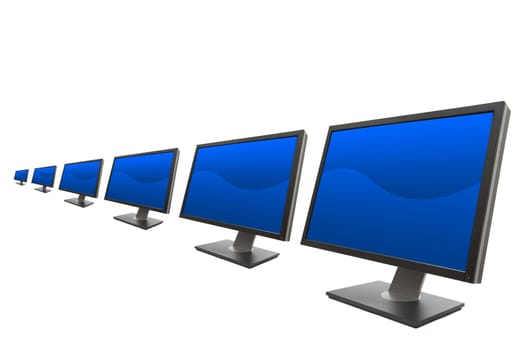 Computer monitor isolated on white background