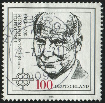 GERMANY- CIRCA 1996: stamp printed by Germany, shows Friedrich von Bodelschwingh, Protestant theologian, circa 1996.