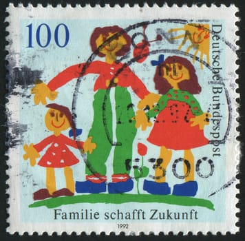 GERMANY- CIRCA 1992: stamp printed by Germany, shows family, circa 1992.