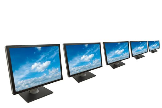 Computer monitor isolated on white background