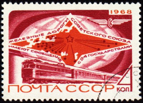 USSR - CIRCA 1968: A stamp printed in USSR devoted to the soviet railway service, circa 1968