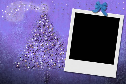 Christmas tree greeting card frames for photo