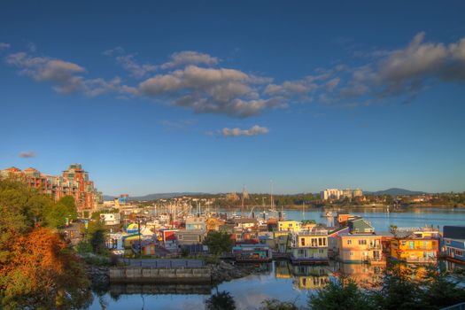 Victoria BC Canada Fisherman's Wharf at Inner Harbor