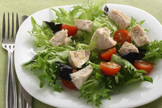 salad with boiled chicken