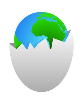 World in egg shell