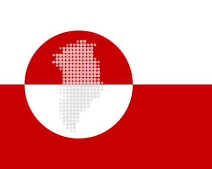 Map and flag of Greenland