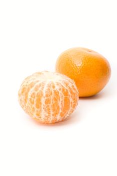 A mandarin fruit on white background