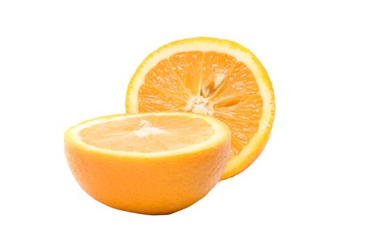 Two piece of orange fruit on backgraund