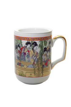 Japanese mug on white background