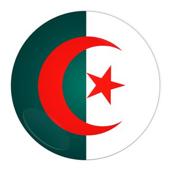 Abstract illustration: button with flag from Algeria country