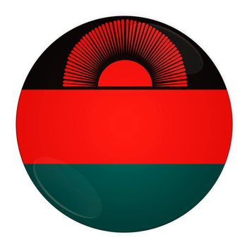 Abstract illustration: button with flag from Malawi country