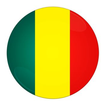 Abstract illustration: button with flag from Mali country