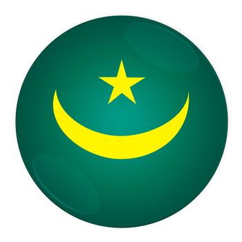 Abstract illustration: button with flag from Mauritania country