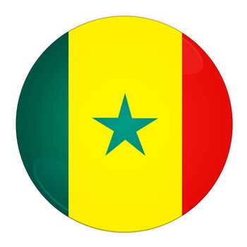 Abstract illustration: button with flag from Senegal country
