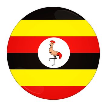Abstract illustration: button with flag from Uganda country
