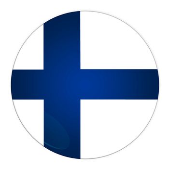 Abstract illustration: button with flag from Finland country