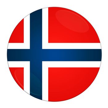 Abstract illustration: button with flag from Norway country