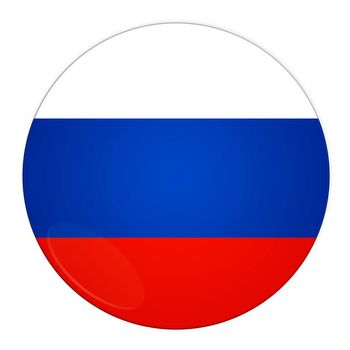 Abstract illustration: button with flag from Russia country