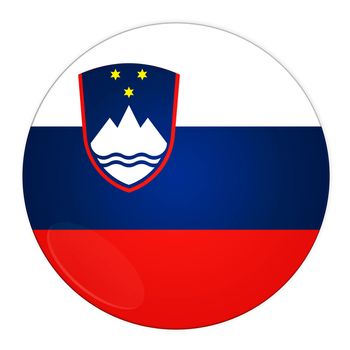 Abstract illustration: button with flag from Slovenia country