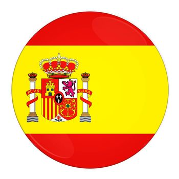 Abstract illustration: button with flag from Spain country