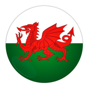 Abstract illustration: button with flag from Wales country