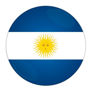 Abstract illustration: button with flag from Argentina country
