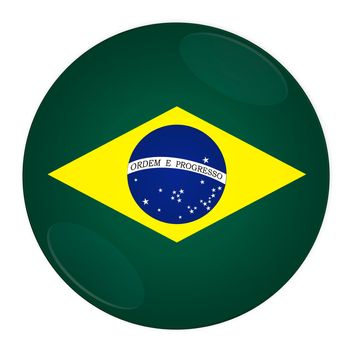 Abstract illustration: button with flag from Brazil country
