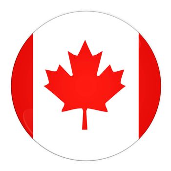 Abstract illustration: button with flag from Canada country