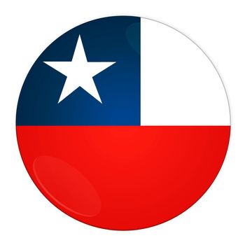 Abstract illustration: button with flag from Chile country