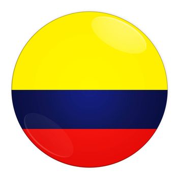 Abstract illustration: button with flag from Colombia country