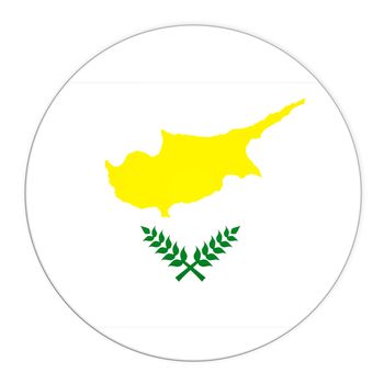 Abstract illustration: button with flag from Cyprus  country