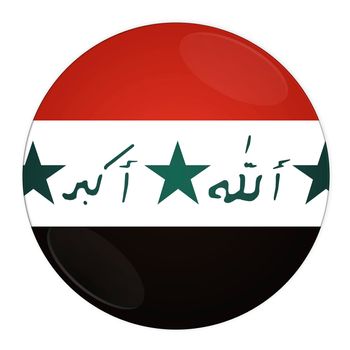 Abstract illustration: button with flag from Iraq country