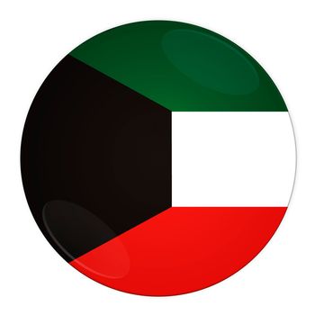 Abstract illustration: button with flag from Kuwait country