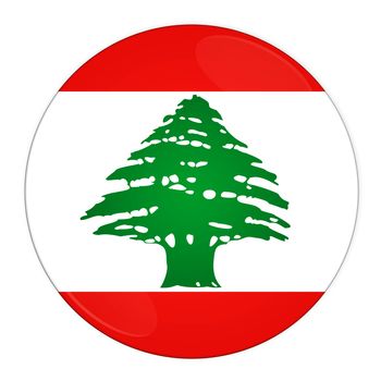 Abstract illustration: button with flag from Lebanon country