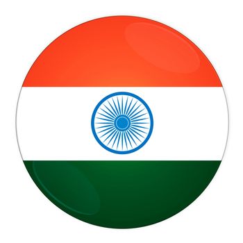 Abstract illustration: button with flag from India country