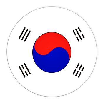 Abstract illustration: button with flag from South Korea country
