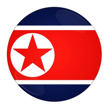 Abstract illustration: button with flag from North Korea country