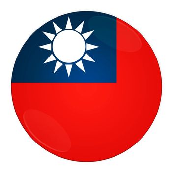 Abstract illustration: button with flag from Taiwan country
