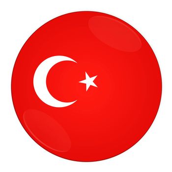 Abstract illustration: button with flag from Turkey country