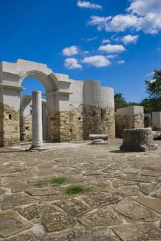 Ancient ruins Veliki Preslav Bulgarian landmark