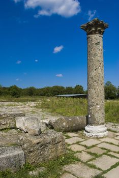 Ancient ruins Veliki Preslav Bulgarian landmark