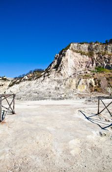 Pozzuoli, Italy. Solfatara area, volcanic crater still in activity.
